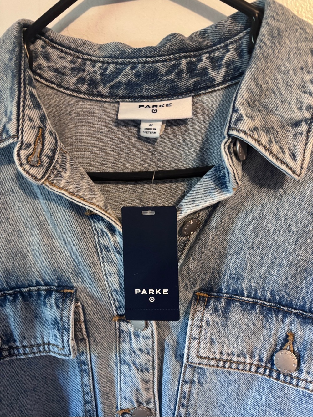 Parke x Target Light Blue Denim Shacket - Women's - Picture 2 of 3